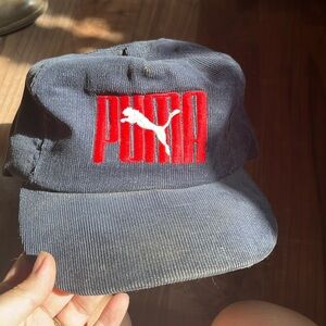 Vintage Puma Hat Cap Snapback Navy Blue 5 Panel Sportswear Logo Adjustable 90s